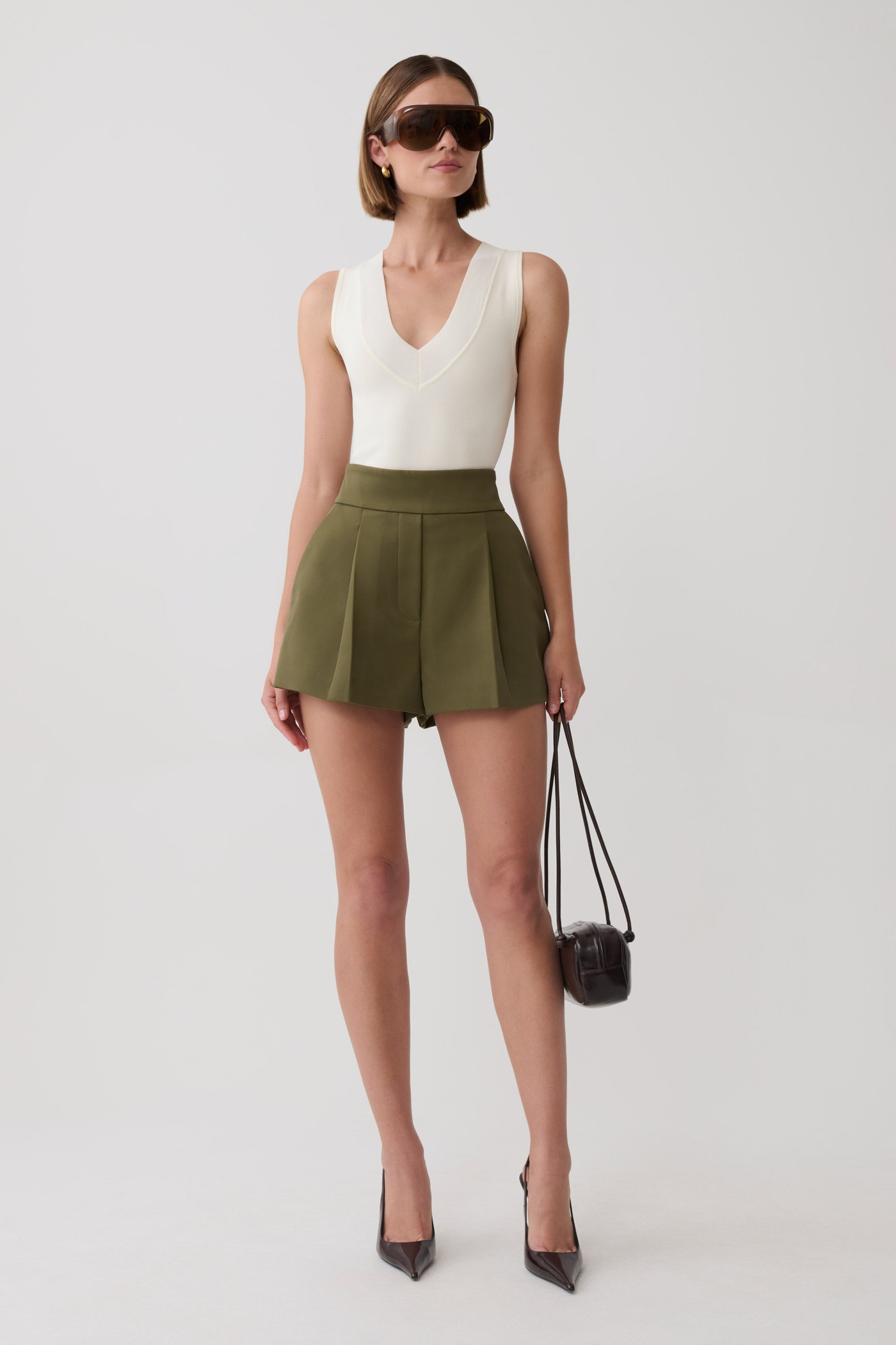 Alden High Waisted Short - Olive view 4