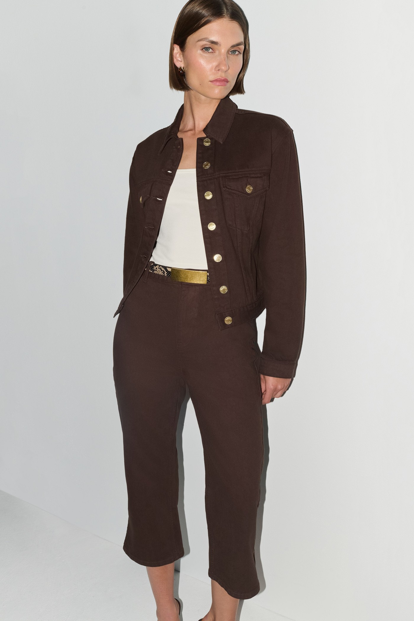 Mary Denim Capris - Chocolate